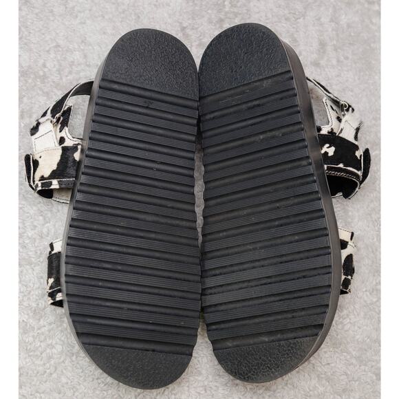 Steve Madden BigMona Black White Cow Print Platform Sandals Womens Size 10 - Picture 6 of 15